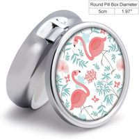 Boîte à pilules ronde argentée, petite, décorative, en métal, pour poche, organiseur de médicaments et de vitamines, portable, cadeau unique