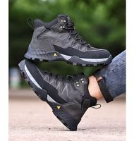 Chaussures de sécurité de randonnée en cuir microfibre T23, embout en acier anti-perforation, bottes de sécurité en caoutchouc, chaussures de travail unisexes pour la construction