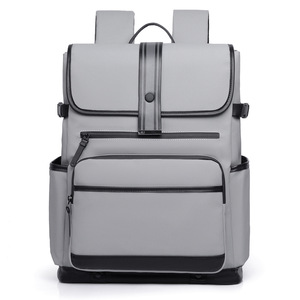 New Fashion Business Casual Waterproof Geometric Oxford Laptop <b>Backpack</b> <b>Large</b> Capacity Unisex Office Zipper Physiological Curve - Product Image 1