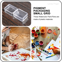 Mini boîtes à aquarelle pliables en plastique écologique de 0,5 ml, transparentes/blanches, demi-palettes vides pour peinture à l'huile et acrylique, idéales pour les voyages