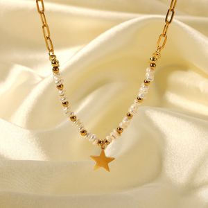 สร้อยคอไข่มุกธรรมชาติขายดี พร้อมจี้รูปดาวสแตนเลสสำหรับผู้หญิง - Product Image 6