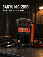 Machine à souder à l'arc Sanyu MIG-200S 3-en-1 MIG TIG MMA, soudeuse portable 110V/220V 200A