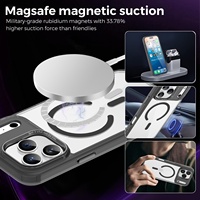 Coque de téléphone transparente gaufrée à aspiration magnétique pour 17 Pro Max avec protection antichute, compatible avec les modèles 16 et 15