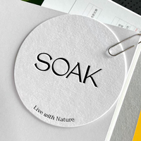Design personnalisé de luxe 600gsm coton papier carton rose circulaire cartes de remerciement cartes de visite en relief