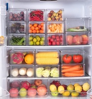 GREENSIDE Boîtes de rangement empilables en PET de haute qualité pour réfrigérateur, avec technique de logo sécurisée, pour une conservation optimale des aliments, utilisation en cuisine
