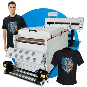 Junnfa Nieuw Ontwerp 60Cm/70Cm Dtf Printer 4 Head T-Shirt Drukmachine Automatische 4 I3200 4720 Dtf Printer 24 Inch