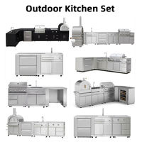 Cocina Exterior Modular de Acero Inoxidable OEM para Patio, con Parrilla de Gas Privada 2B, Anticorrosiva