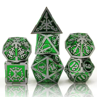 Dés en métal polyédriques avec logo personnalisé, en alliage de zinc coloré, lot de 7, pour jeux de rôle Dungeons and Dragons et jeux de table RPG