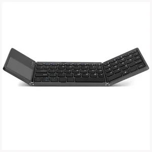 SY102 tastiere Wireless pieghevoli Tablet universale Punk Keycap 64 pulsanti Mini tastiera ricaricabile Tri-pieghevole con Touchpad