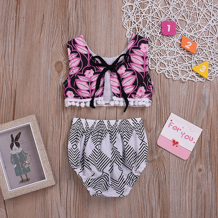 хлопковый топ без рукавов и короткие штаны, комплект детской одежды из 2 предметов