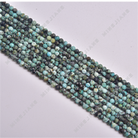 Haute qualité 2mm 3mm 4mm pierre naturelle afrique Turquoise perles à facettes pierre naturelle chaîne pierres précieuses perles en vrac