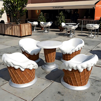 Ensemble de table et chaises créatives sur mesure pour glacier, hôtel, parc, décoration extérieure, fabricant de mobilier commercial