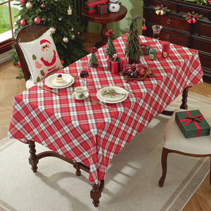 Mantel Navideño a Cuadros, Impermeable y Resistente al Aceite, con Diseño de Rejilla Impresa, para Mesa de Comedor y Mesa de Centro, Suministro de Fábrica - Product Image 2