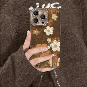 Cover per Cellulare <span class=keywords><strong>Retro</strong></span> con Motivo Floreale e Laccetto in TPU PC per iPhone 7 8 X Xr Xs 11 12 13 14 15 16 17 Pro Max Plus Air - Product Image 4