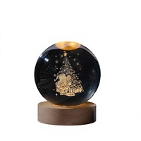 Lampe Ciel Étoilé Transfrontalière, Boule de Cristal, Petite Veilleuse, Gravure 3D du Système Solaire, Globe en Quartz Clair, Décoration Moderne