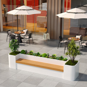 Banc-jardinière <span class=keywords><strong>en</strong></span> <span class=keywords><strong>fer</strong></span> forgé et acier inoxydable, combinaison personnalisée de parterre de fleurs <span class=keywords><strong>en</strong></span> métal et séparateur de clôture pour usage extérieur <span class=keywords><strong>en</strong></span> place publique municipale - Product Image 3