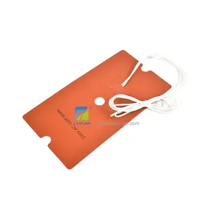 200 Degree Thin Silicon Flexible Heating Heat Resistant Silicone Rubber Heater Pad With Thermocouple