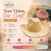 Chapeau de paille en raphia brodé sur mesure de haute qualité Shinehats OEM 2026, modèle Sombrero Paja Chapeaux Paille Crochet, fait main avec couronne en relief