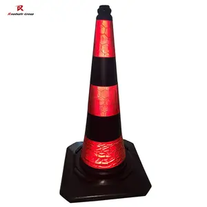 Beijing 19 years manufacturer 100cm 6kgs construction parking road safety rubber base plastic traffic con