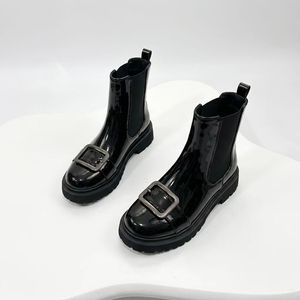 Bottes d'hiver pour femmes, chaudes et confortables, mi-mollet, tige en PU, semelle extérieure en caoutchouc antidérapante et imperméable - Product Image 3