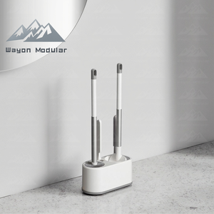 طقم فرشاة مرحاض وايون 2 في 1 مع حامل مزدوج برأس سيليكون وشعيرات للتنظيف العميق - Product Image 2