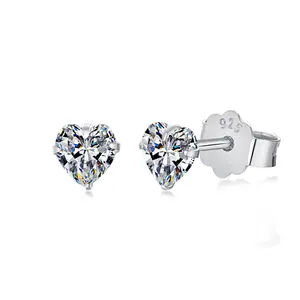 Dylam Daily Wear 18K Gold Plated Sterling Silver Heart Shape Stud Earrings 925 Sterling Silver Dainty Earrings for Women