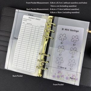 New Classical Frosted Clear Pink Durable PP Flexible Double Pocket A6 <strong>Budget</strong> <strong>Binder</strong> Insert Cash Filling Envelope for Budgeting - Product Image 4