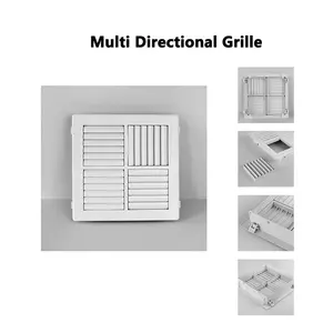 Hvac ABS Square Ceiling Louver Vent Adjustable Plastic Multi-directional Air Outlet Grille MDO