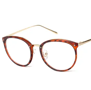 2020 Fashion Kortzichtig Leopard Koperen School Glazen Frame Clear Hoge Kwaliteit Brillen 8035