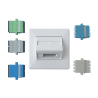 Prise murale convexe FTTH à port d'adaptateur LC Quadplex simple, boîtier FTTH à installation dissimulée avec surface convexe