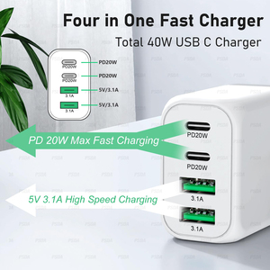 <span class=keywords><strong>USB</strong></span> C sạc cshare 40W <span class=keywords><strong>USB</strong></span> cắm với 2M Loại-C cáp nhiều 4 cổng sạc nhanh cho iPhone 16 15 Pro Max Android <span class=keywords><strong>Adapter</strong></span> - Product Image 2