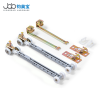 JUNAOBAO rouleau de porte coulissante de poche fermeture en douceur double amortisseur nylon suspension rouleau de guidage de porte coulissante pour porte en bois