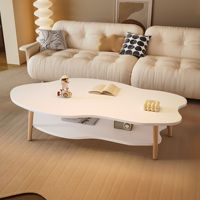 Table basse scandinave simple à double niveau STG, table basse en bois MDF moderne et simple, table de salon