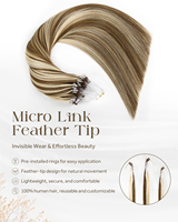 LeShine Nano Micro Anneau de Cheveux Humains Micro Perles Trame Extensions de Cheveux Remy Micro Loop Links Extensions de Cheveux