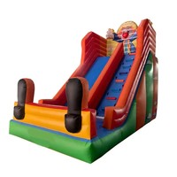 Château gonflable commercial double piste Midnight Combo en PVC avec toboggan et zone de saut, protection UV, imperméable et ignifuge