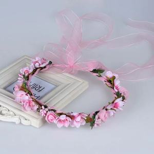 Nova flor artificial guirlanda floral nupcial flor buquê hairband casamento crianças prom viagem cabelo coroa acessórios - Product Image 4