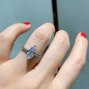 Factory Wholesale Eco-friendly Copper Vintage Pear Shape Clear <b>CZ</b> Zircon Gemstone <b>Rings</b> for Women Gold Plated - Product Image 4