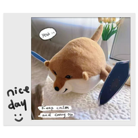 Peluche chien épée et bouclier personnalisée, jouet en peluche doux, poupée chiot, coussin mignon de dessin animé pour enfants, cadeau et décoration intérieure