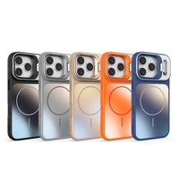 Étui de téléphone portable avec objectif d'appareil photo en verre, béquille, pour iPhone 14 Plus, TPU+PC, coque arrière rigide antichoc