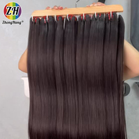 Rambut Manusia Mentah Brasil Grosir, Bundel Rambut Virgin Mentah dengan Kutikula Tertata Rapi, Ekstensi Rambut Manusia Murah Double Drawn
