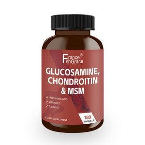 Capsules quotidiennes de glucosamine, chondroïtine et MSM, 180 capsules, soutient la santé des nerfs, des muscles et des os, complément alimentaire pour adultes - Product Image 1
