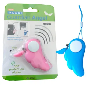 Creative Angel Wing Self Defense Personal Safety Alarm Keychain for Women Emergency Alarm to Anti Rope Portable Survival Alarm