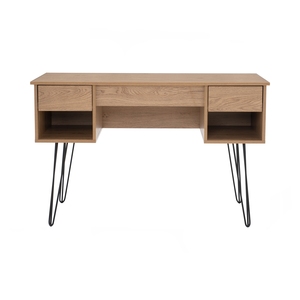 Modern Industrial Oak Colour SAMOS Working Desk with Metal Legs Compact Computer Desk for Home Office and Student Study Area - Product Image 3