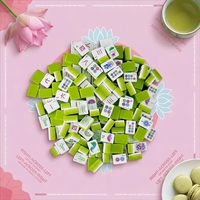 Mahjong américain de luxe gravé en acrylique, 32 mm, 160 pièces, vert citron, 4 couches, avec tapis Zen Lotus pour le thé de l'après-midi et les événements sociaux