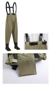 Hommes et unisexe léger respirant imperméable <span class=keywords><strong>Brier</strong></span> preuve chasse Bootfoot PVC Nylon néoprène caoutchouc pêche Hip Waders chaussettes - Product Image 4
