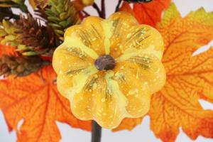 Flores artificiales de calabaza con hojas de naranja para mesa de casa, centro de mesa, decoración de jarrón de jardín, granja, vacaciones - Product Image 4