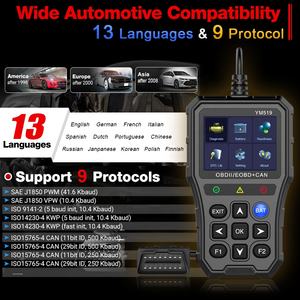 12V Motor Analyzer Diagnostische Tool Ym519 Obdii Auto Elektrische Obd2 Code Lezer Voor Auto Batterij Power - Product Image 5