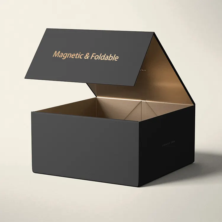 Kotak kertas pakaian syal sepatu kemasan kotak magnetik kaku desain bebas Logo kustom