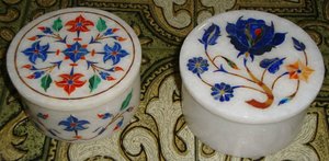 Indian Best Manufacturer Of Pure White Marble Round Shape Flower Inlay Design <b>Jewelry</b> <b>Gift</b> <b>Box</b> For Wedding And Business <b>Gift</b> - Product Image 5
