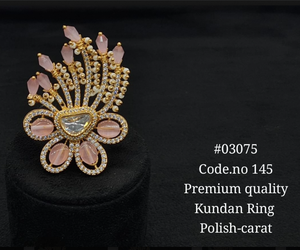 Accessoires Kundan de style Fingering, plaqués pierre, pour la fabrication de bijoux décoratifs haut de gamme - Product Image 6